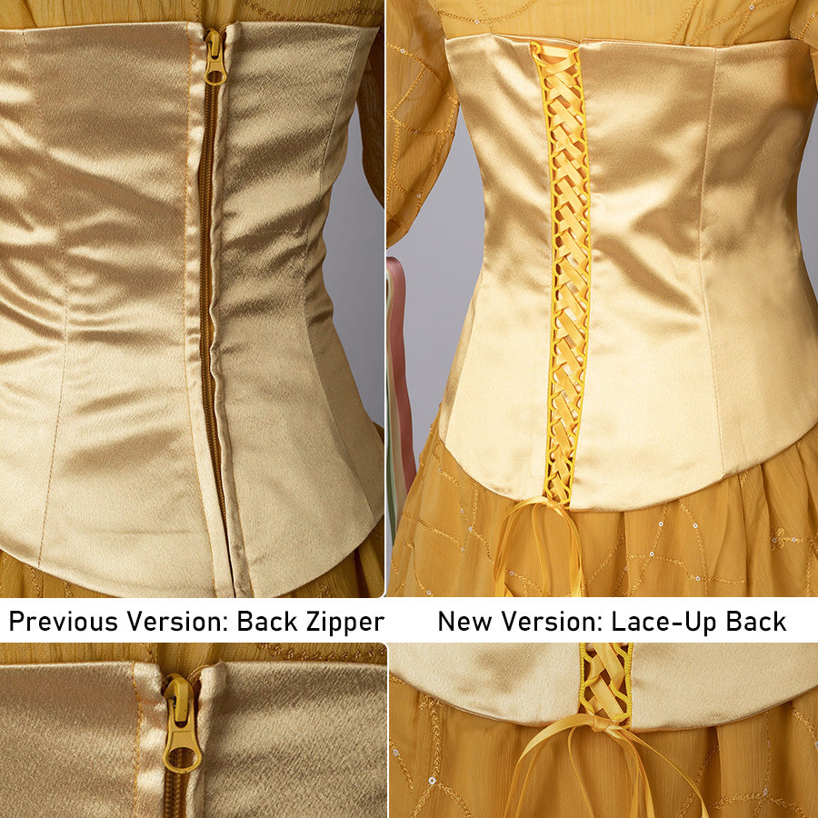 Star Wars Padme Amidala cosplay corset update compares zipper back and lace-up back closures.