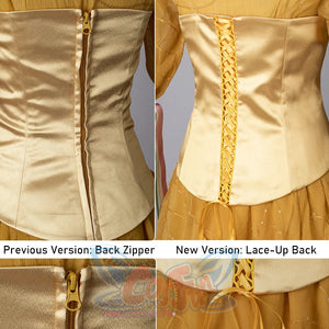 Star Wars Padme Amidala cosplay corset update compares zipper back and lace-up back closures.