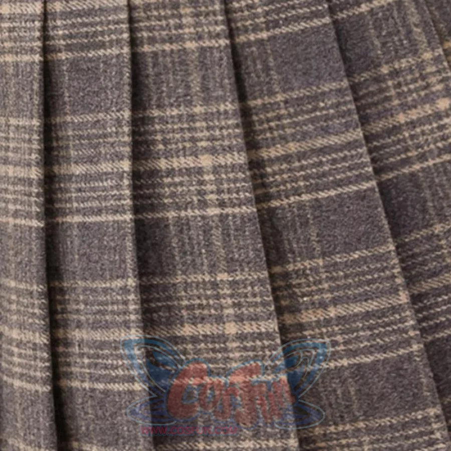 Plaid Uniform A-Line Hight Waist Pleated Skirt