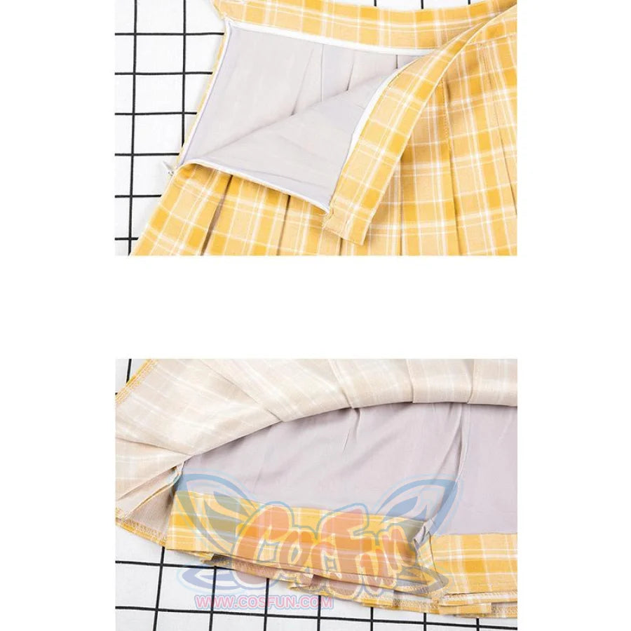 Plaid Uniform A-Line Hight Waist Pleated Skirt C00025