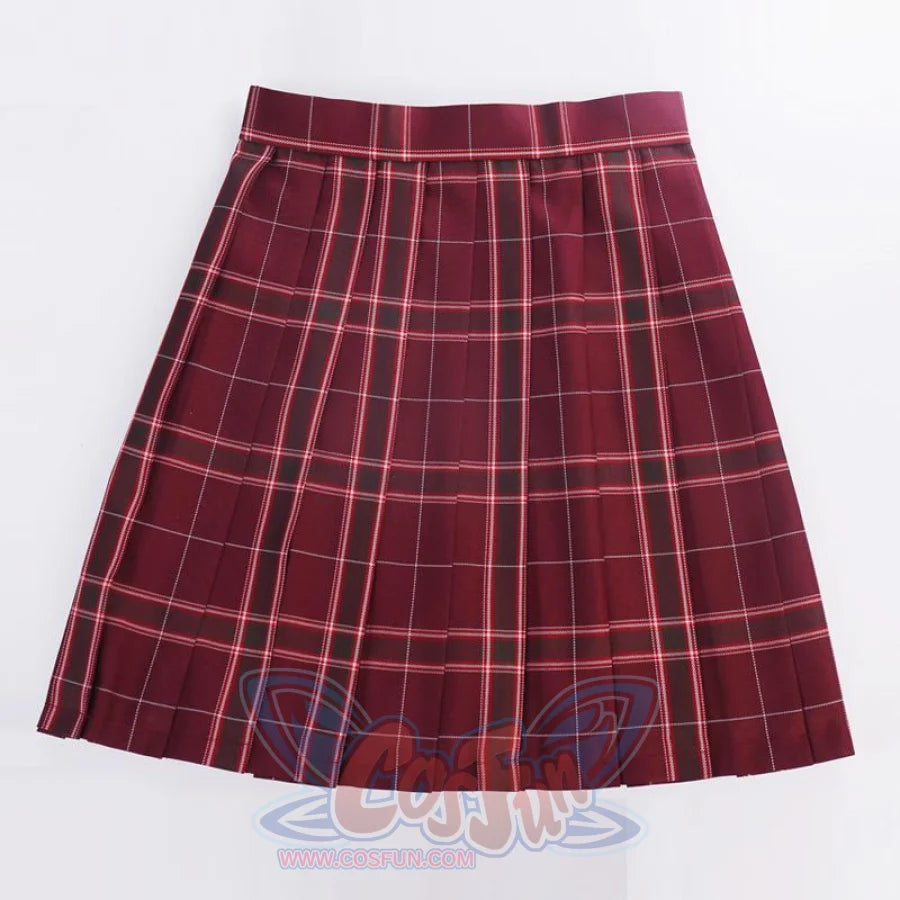 Prep School Plaid Pleated Skirt Mp006142 Red / Xs