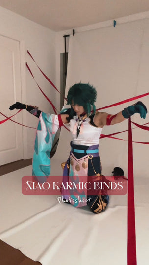 Genshin Impact Xiao Cosplay Costume/Shoes N07487 AAA