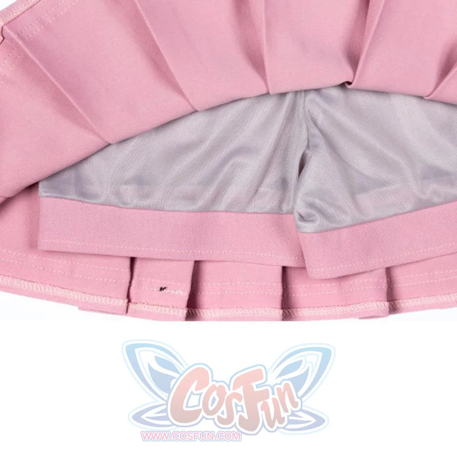 Pure Color Uniform A-Line Hight Waist Pleated Skirt