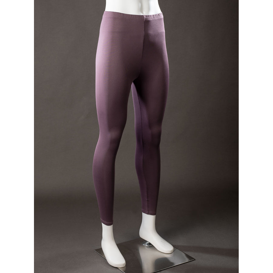 Raven Rachel Roth cosplay purple tights front view smooths a fitted mauve layer below the costume waist.