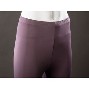 Raven Rachel Roth cosplay tights waist detail sets a ribbed mauve waistband above smooth purple fabric.