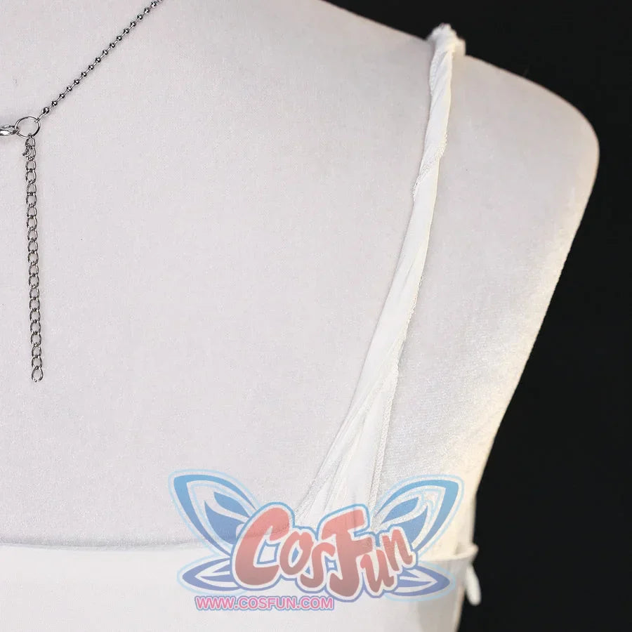 Re:Zero Emilia cosplay bodice back detail with a white shoulder strap and open-back cut