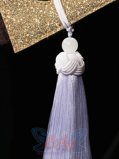 Genshin Impact Hu Tao cosplay tassel prop pairs a knotted cord knot above a round bead and silver loop.
