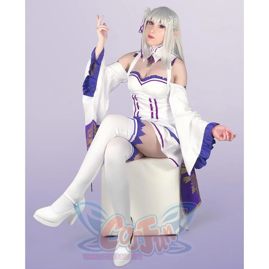 Re:zero Starting Life In Another World Emilia Cosplay Costume Elf Mp005757 Xs Costumes