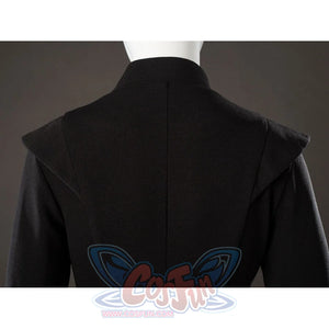 Rhaenyra Targaryen cosplay inner robe back detail keeps a clean center seam between broad shoulder panels.