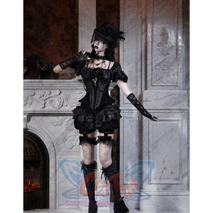 Elegy Day Gothic Velvet Lace Pumpkin Shorts image 11