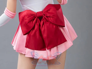 Sailor Chibi cosplay back bow detail anchors pink satin over rose pleated skirt panels
