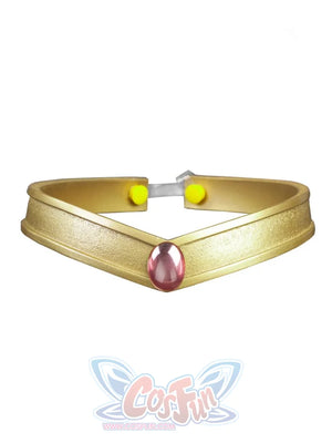Sailor Chibi Moon Chibiusa cosplay tiara centers a pink gem-like oval over a gold-tone band