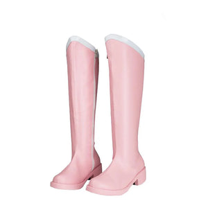 COSFUN Sailor Chibi Moon Chibiusa cosplay boots pair pink shafts with white top trim