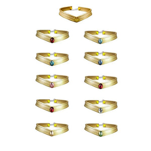 COSFUN Sailor Moon cosplay tiara set gathers gold-tone bands adorned with varied gem-like centers
