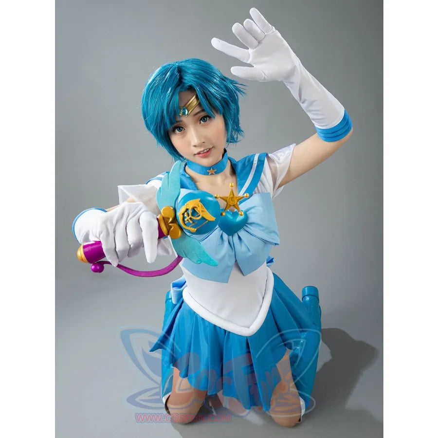 cosfun Sailor Moon Super S Film Sailor Mercury Ami Mizuno Cosplay