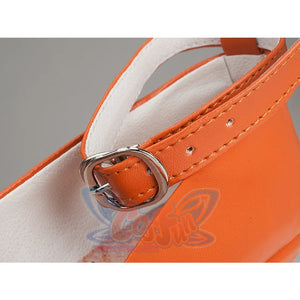 Sailor Venus Aino Minako cosplay shoe ankle strap detail centers the silver-tone buckle