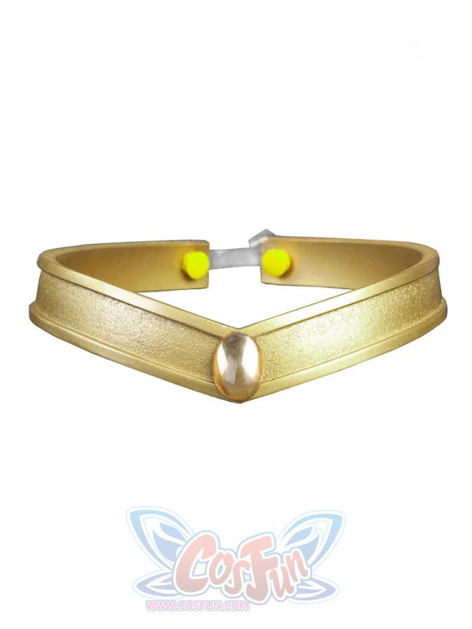 Sailor Venus Aino Minako cosplay tiara centers a pale gem-like oval over a gold-tone band