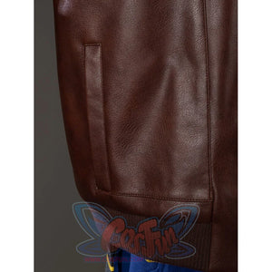 Scott Summers cosplay coat side pocket detail places a slim welt pocket above the ribbed hem.