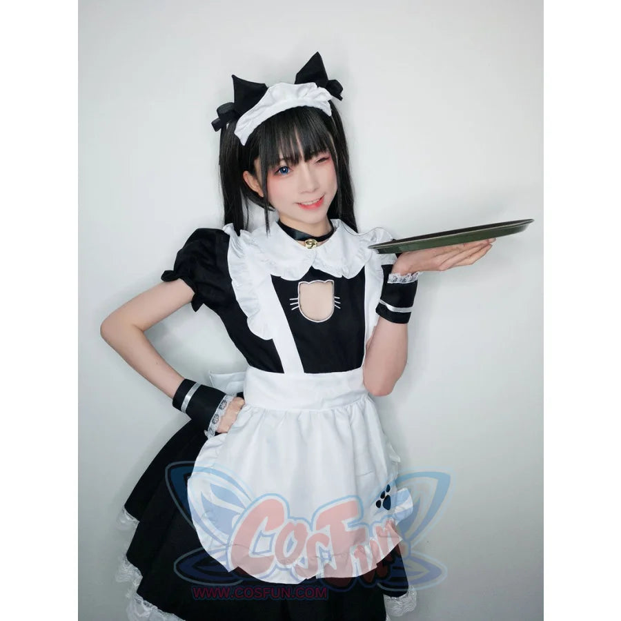 Sexy Bust Open Kitty Ruffle Lace Maid Dress Cosplay Costume Costumes