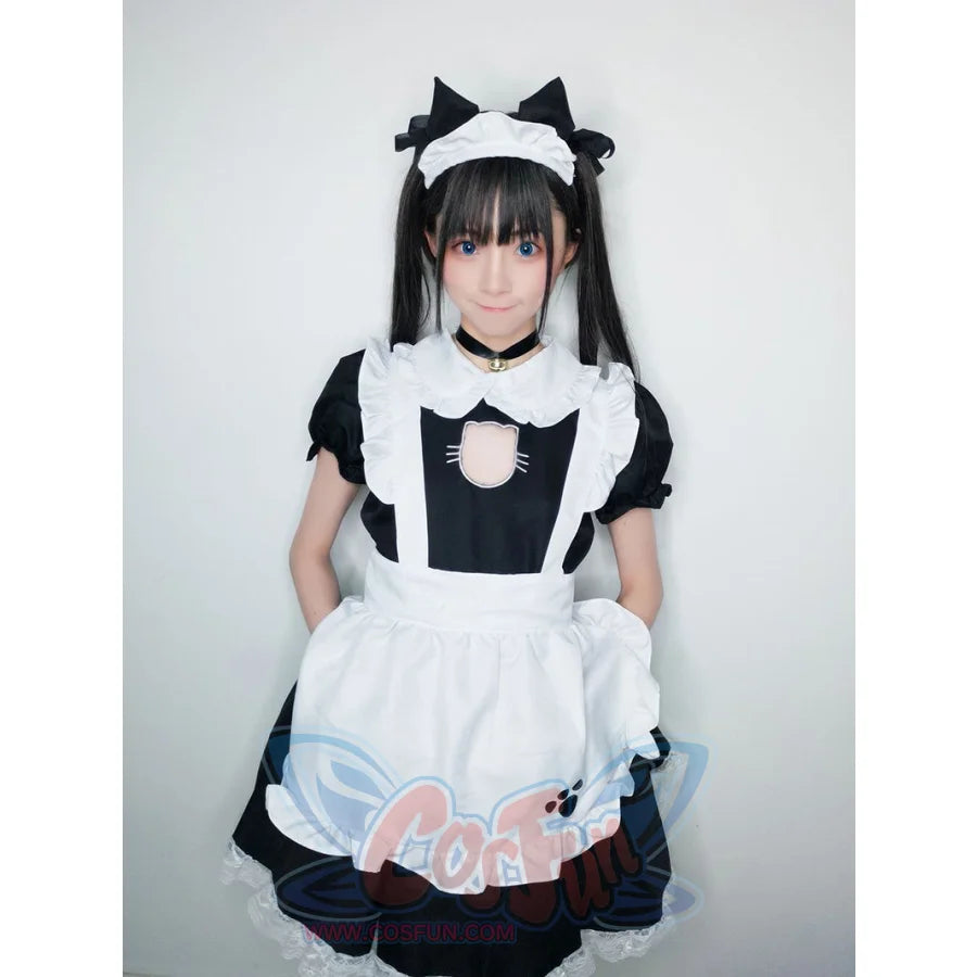 Sexy Bust Open Kitty Ruffle Lace Maid Dress Cosplay Costume Costumes