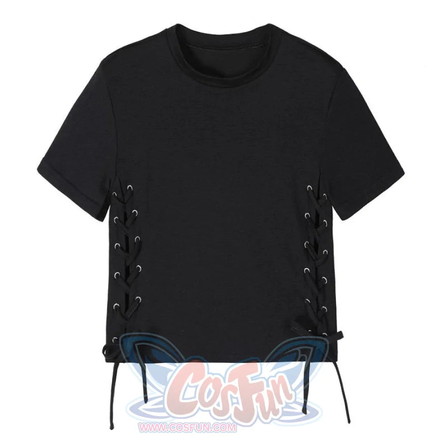 Sexy Look Slim Bar Disco Hot Pants Side Laced Up T-Shirt Summer Cool Girl Set