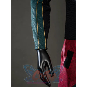 The Boys Soldier Boy cosplay sleeve trim runs gold-tone piping along green fabric beside a black glove.