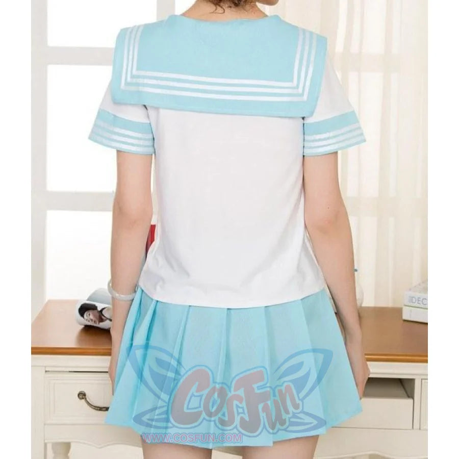 Solid Beautiful Sailor Stripe Top Pleated Skirt School Uniforms Uniform