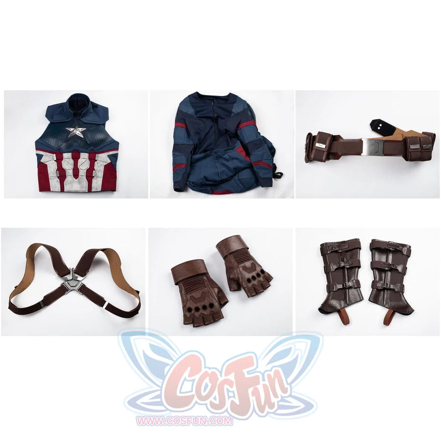 Steve Rogers cosplay centers Complete cosplay set including tactical vest bodysuit utility belt harness straps fingerless.