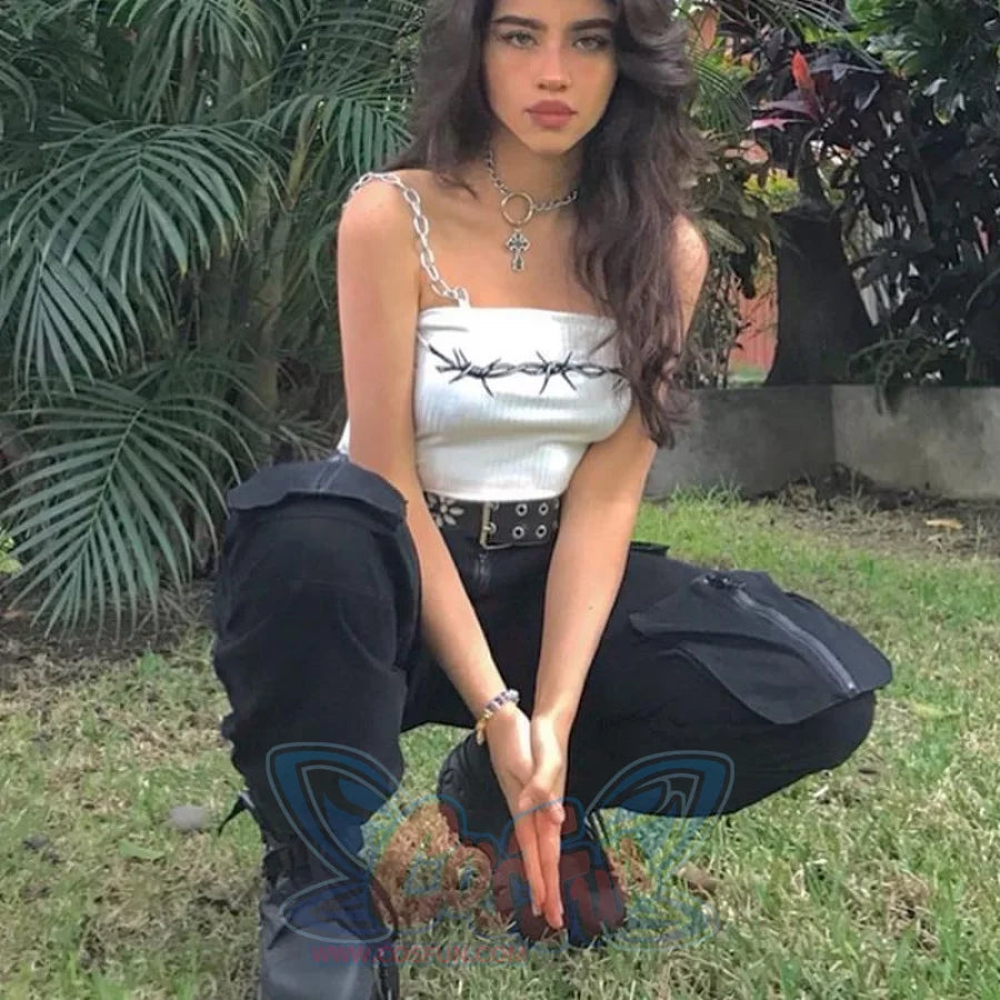 Street Look Solid Cargo Pockets Pants Mp005944