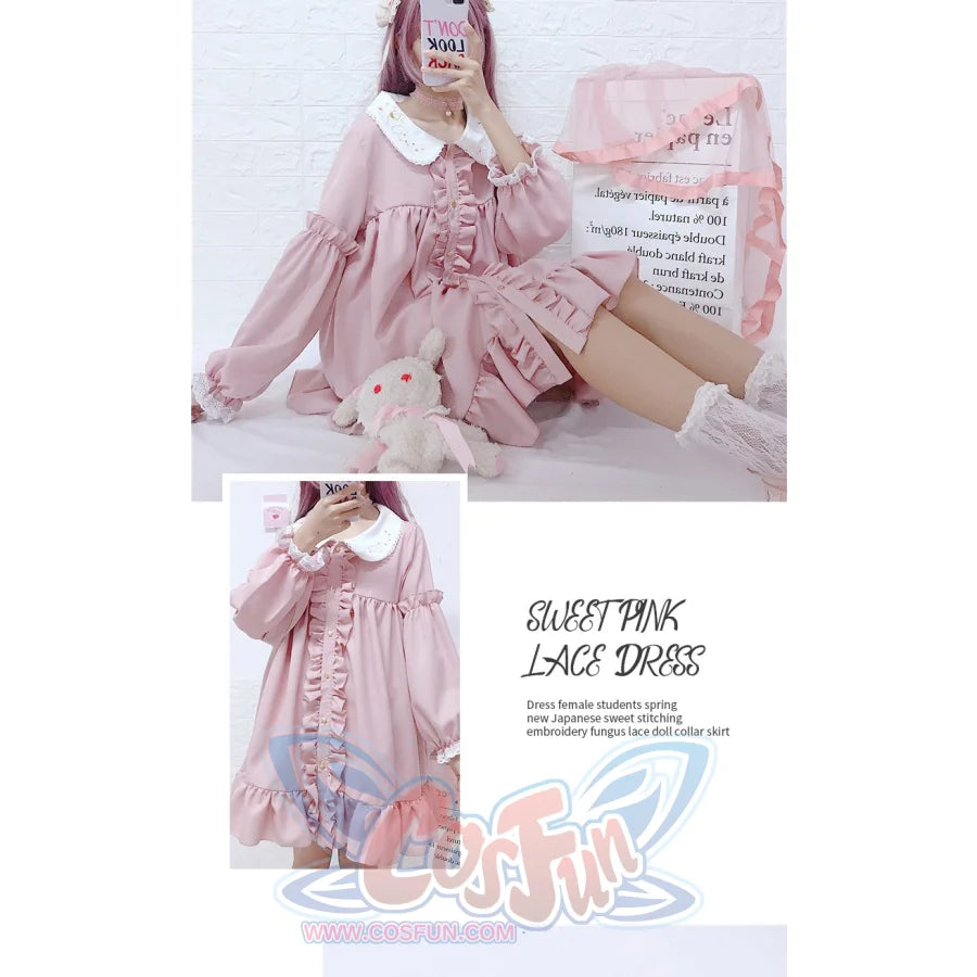 Sweet Embroidery Doll Ruffles Lolita Smocking Dress