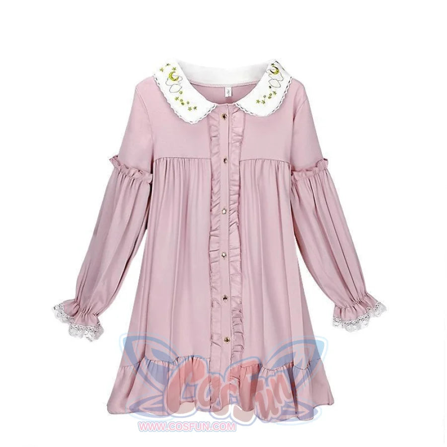 Sweet Embroidery Doll Ruffles Lolita Smocking Dress