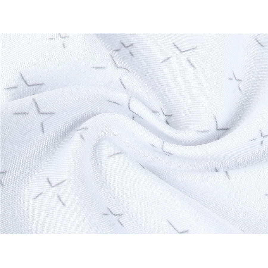 The Boys Starlight cosplay fabric close-up traces raised star texture across soft white cloth.