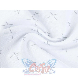The Boys Starlight cosplay fabric close-up traces raised star texture across soft white cloth.