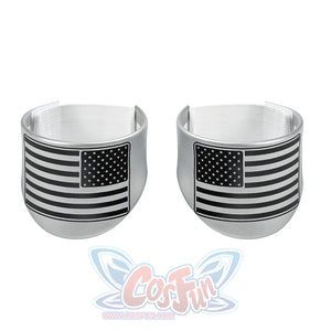 The Boys Stormfront Clara Vought cosplay arm guards pair silver stripe bands across matching cuff shapes.
