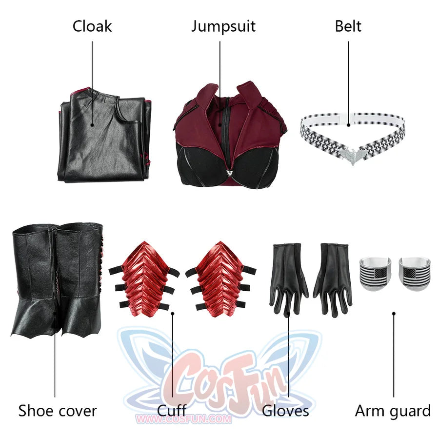 The Boys Stormfront Clara Vought cosplay costume flat lay presents the full outfit layout in a clear overview.