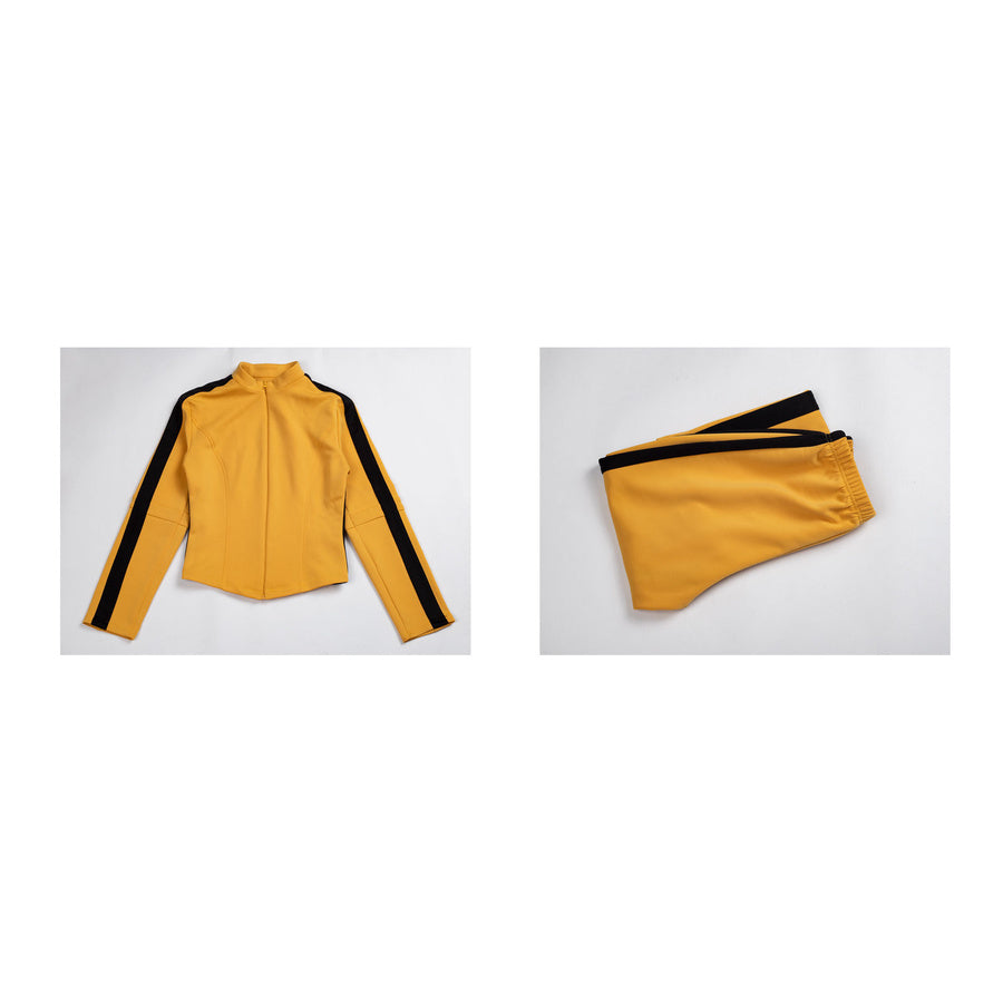 Flat lay of The Bride Cosplay jacket and pants