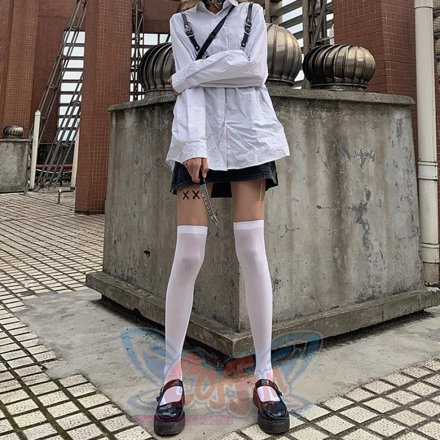 Thin Velvet Stockings Female White Black Jk Thigh Socks J50001 Stockings&amp;socks