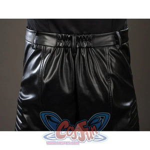 Thor Odinson cosplay pants back detail with an elastic center waist and smooth black panels.