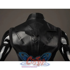 Thor Odinson cosplay vest back detail with geometric seams across the shoulder blades.
