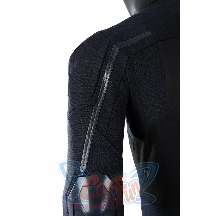 Thunderbolts John Walker cosplay costume pairs a dark fabric sleeve with distinct piping and armor details.