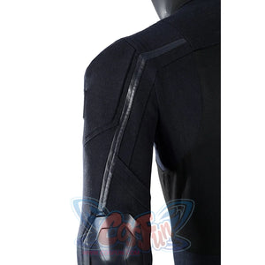 Thunderbolts John Walker cosplay costume pairs a dark fabric sleeve with distinct piping and armor details.