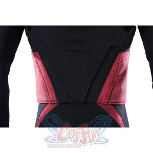 Thunderbolts John Walker cosplay costume centers the multi-paneled red and black fabric details on the back.