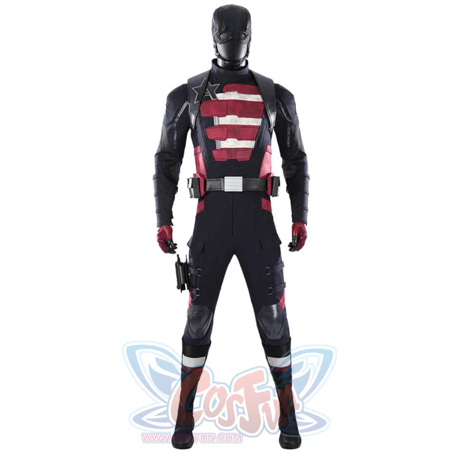 Thunderbolts John Walker cosplay costume includes a full body suit, mask, and accessories.