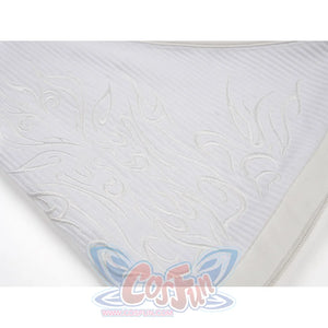 Tifa cosplay costume traces ornate white thread patterns across the textured surface of this ribbed knit fabric garment.