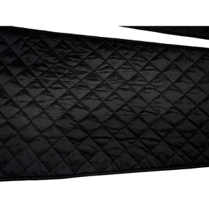 Tifa cosplay costume traces intricate diamond stitching across the surface of the soft black quilted lining material.