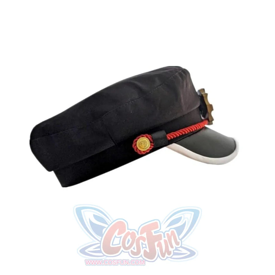 Anime Toilet Bound Hanako Kun Cosplay Hut – Kunstleder Mit Metall-Pin – Einheitsgröße (Kopfumfang 57 Cm)