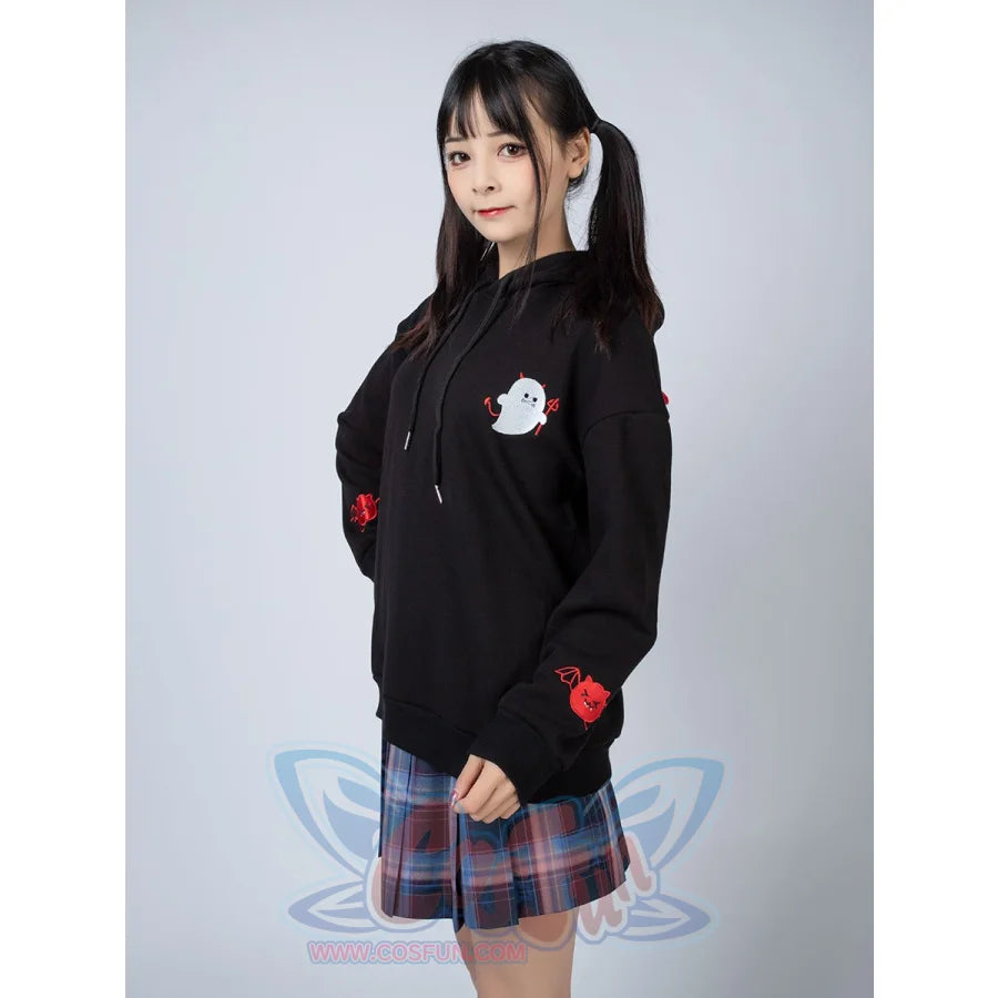 Trick Or Treat Little Devil Pattern Hoodies Halloween Pullover Mp005916 Hoodie