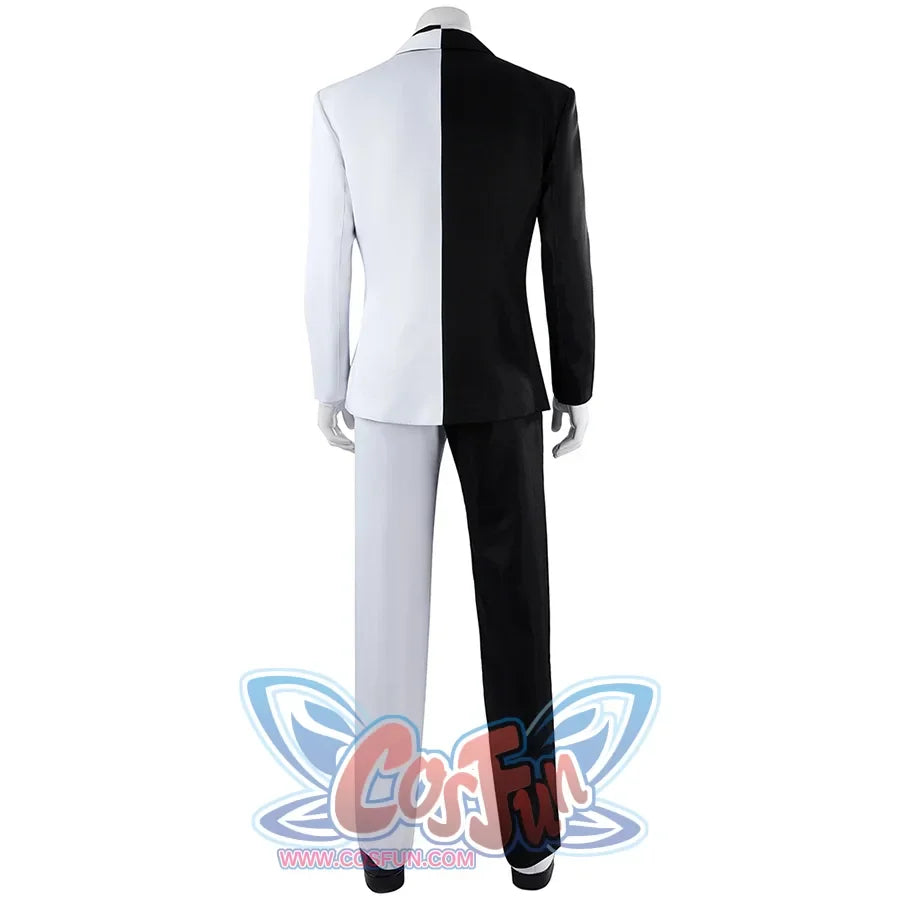 COSFUN Harvey Dent Two-Face cosplay costume fronts a split black-and-white suit over a sharp shirt and tie.
