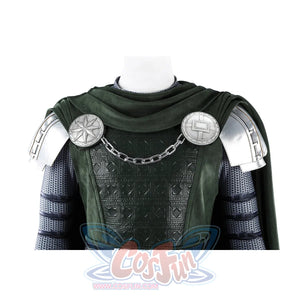 Doom Victor von Doom cosplay costume anchors round silver discs across the upper chest.