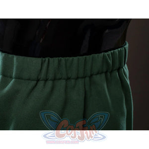 Victor Von Doom cosplay costume pants back presents an elastic green waistband with gathered stitching.